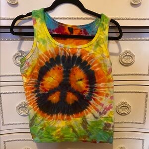 Tie-Dye Peace Sign Tank Top